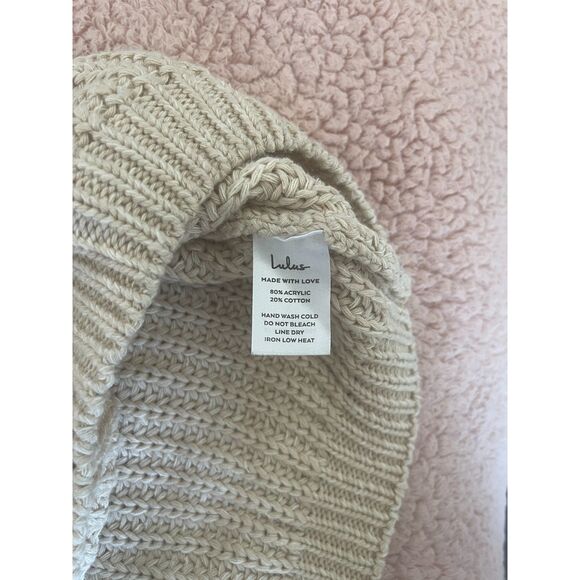 Lulus Women's Autumn Leaves Tan Multi Color Chevron Stripe Knit Sweater Sz Small - Picture 5 of 8